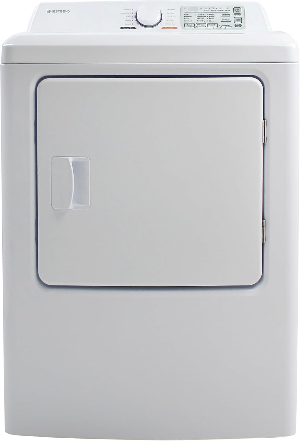 West Bend Clothes Dryer Front Load Electric, 6.7-Cu.Ft, White