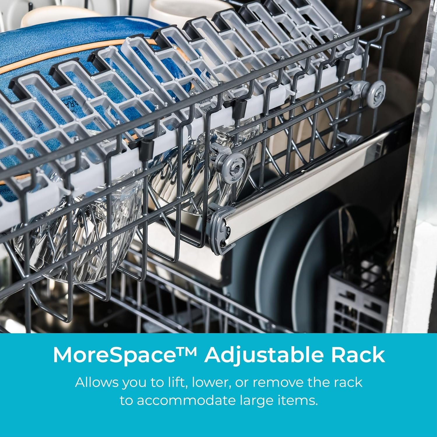 Kenmore 24" Built-In Stainless Steel Tub Dishwasher with EasyFlex 3rd Rack, SmartWash, UltraWash Plus, TurboDry, and Adjustable Rack, Energy Star Certified, Fingerprint Resistant Stainless Steel - Image 7