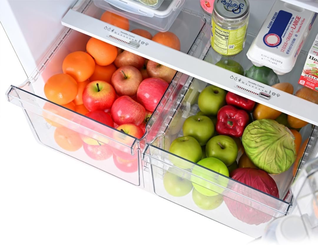 Kenmore 30 in. 18.2 cu. ft. Capacity Refrigerator/Freezer with Adjustable Glass Shelving, Humidity Control Crispers, Gallon Door Bins, ENERGY STAR Certified, White - Image 5