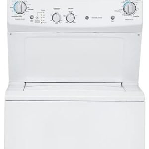 GE GUD24GSSMWW Unitized Spacemaker 2.3 Washer with Stainless Steel Basket and 4.4 Cu. Ft. Capacity Gas Dryer, White