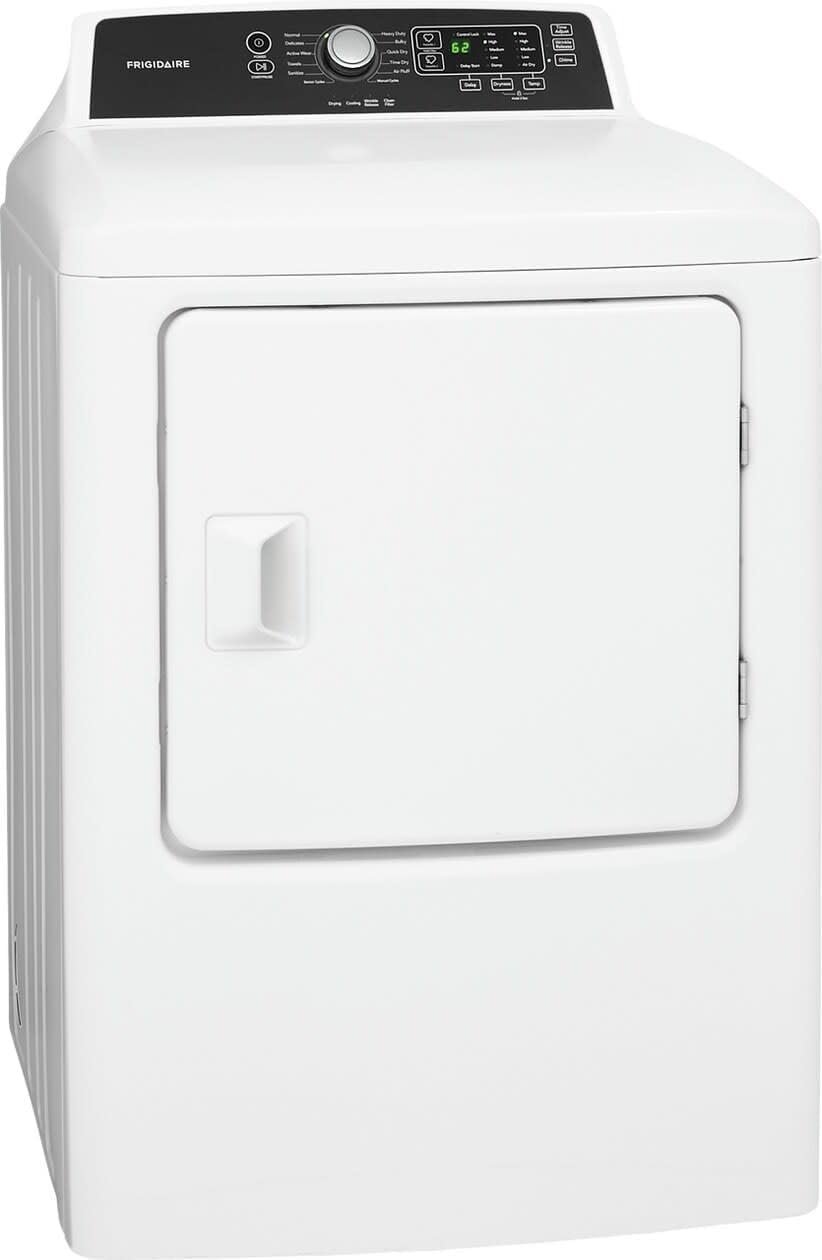 Frigidaire FFRG4120SW 6.7 cu. ft. Large Capacity Free Standing Gas Dryer, 10 dry cycles, Quick Dry, Active Wear, Sanitize, Eco Dry, Anti-Wrinkle, Reversible Door option, in White - Image 3