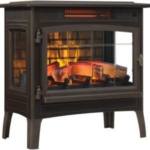 duraflame Freestanding Electric Fireplace Stove Heater with 3D Flame Effect for 1,000 Sq. Ft, Bronze