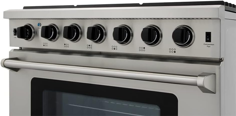 THOR Kitchen Freestanding Professional 36-inch Gas Range in Stainless Steel - Model LRG3601U - Image 4