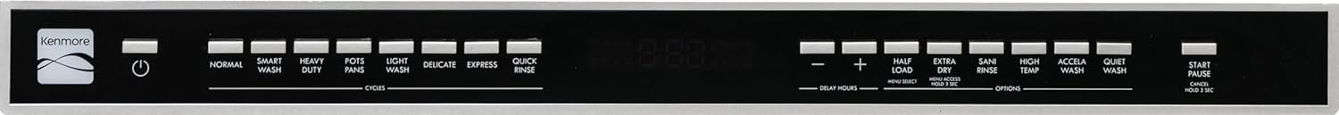 Kenmore 24" Built-In Stainless Steel Tub Dishwasher with EasyFlex 3rd Rack, SmartWash, UltraWash Plus, TurboDry, and Adjustable Rack, Energy Star Certified, Fingerprint Resistant Stainless Steel - Image 12