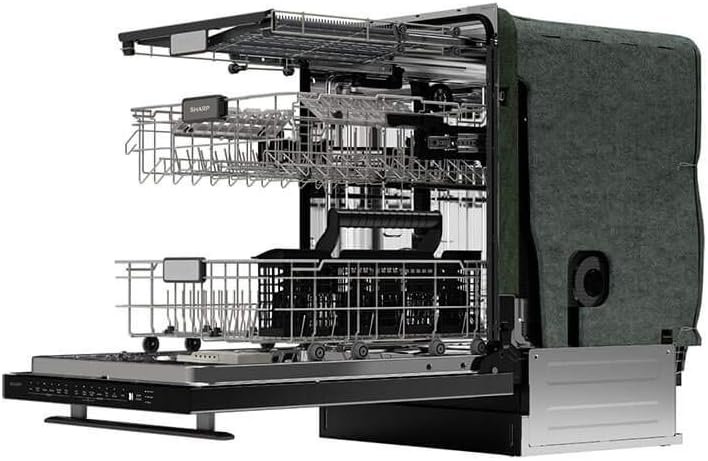 SHARP Slide-In Dishwasher, Stainless Steel Finish, 24" Wide, Soil Sensors, Premium White LED Interior Lighting, Smooth Glide Rails, Heated Dry Option, Responsive Wash Cycles, Power Wash Zone - Image 5