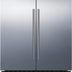 FFRF3075WSS 30" Side-by-Side Compact Refrigerator and Freezer with 5.4 cu. ft. Capacity LED Lighting Frost Free Operation High Temperature and Open Door Alarm in Stainless Steel and White Cabinet