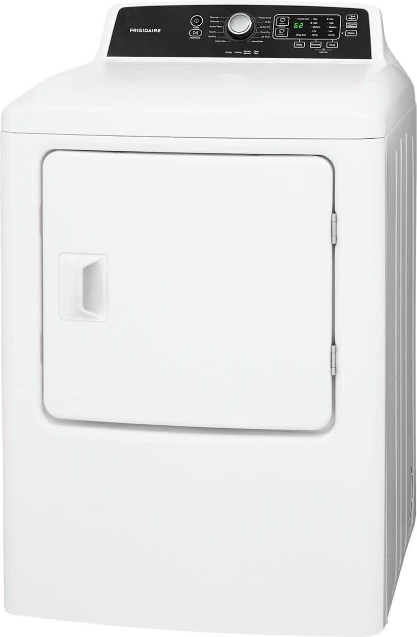 Frigidaire FFRG4120SW 6.7 cu. ft. Large Capacity Free Standing Gas Dryer, 10 dry cycles, Quick Dry, Active Wear, Sanitize, Eco Dry, Anti-Wrinkle, Reversible Door option, in White - Image 2