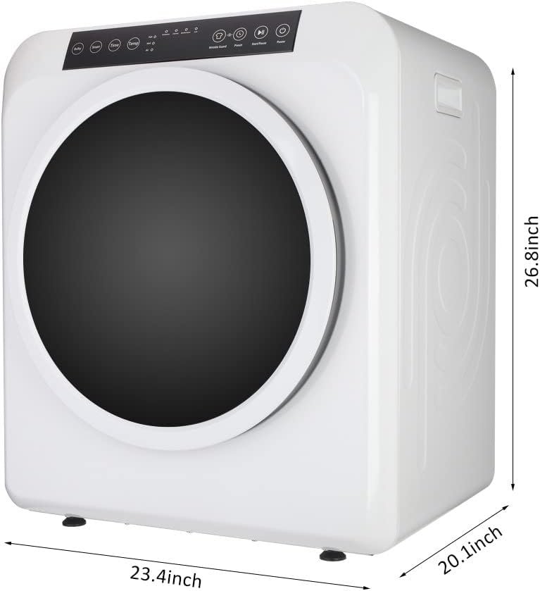 Bonnlo 13.2 Portable Clothes Dryer, 3.5 Cu.Ft High End Front Load Tumble Laundry Dryer with LED Touch Screen, Stainless Steel Tub, 1300W, White - Image 6