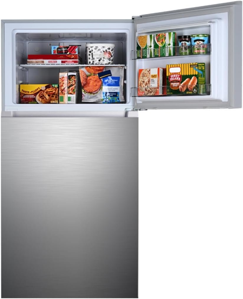 Kenmore 30 in. 18.2 cu. ft. Capacity Refrigerator/Freezer with Adjustable Glass Shelving, Humidity Control Crispers, Gallon Door Bins, ENERGY STAR Certified, Fingerprint Resistant Stainless Steel - Image 3