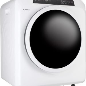 ROVSUN 3.5 Cu.Ft Portable Clothes Dryer, High End Front Load Tumble Laundry Dryer with LCD Touch Screen, Stainless Steel Tub for Apartment, Home, Dorm-110V, Classic White