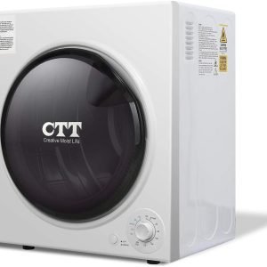 CTT Compact Clothes Dryer, 3.5 Cu. Ft. 1500W Electric Dryers for Clothes, Electric Clothes Dryer with Stainless Steel Drum for 13.2 lbs. with 4 Automatic Drying Modes