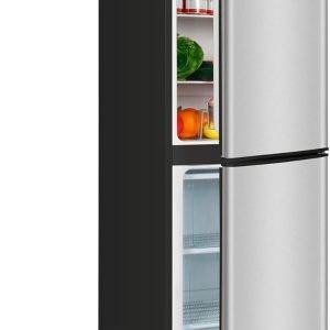 5.6 Cu.Ft Refrigerator, Fridge with Large Freezer, Double Door RV Refrigerator, 7 Adjustable Thermostat, 3 Shelves & Drawers, Apartment Refrigerator Nevera for Garage, Kitchen, Silver