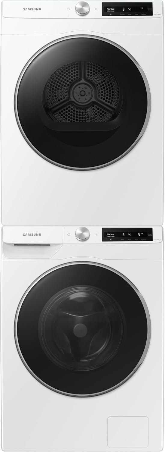 SAMSUNG 4.0 cu. ft. Electric Dryer, Compact Clothes Drying Machine, Stackable for Small Spaces w/Sensor Dry, 12 Preset Cycles, Reversible Door, Internal Drum Light, DV22K6800EW, White - Image 3