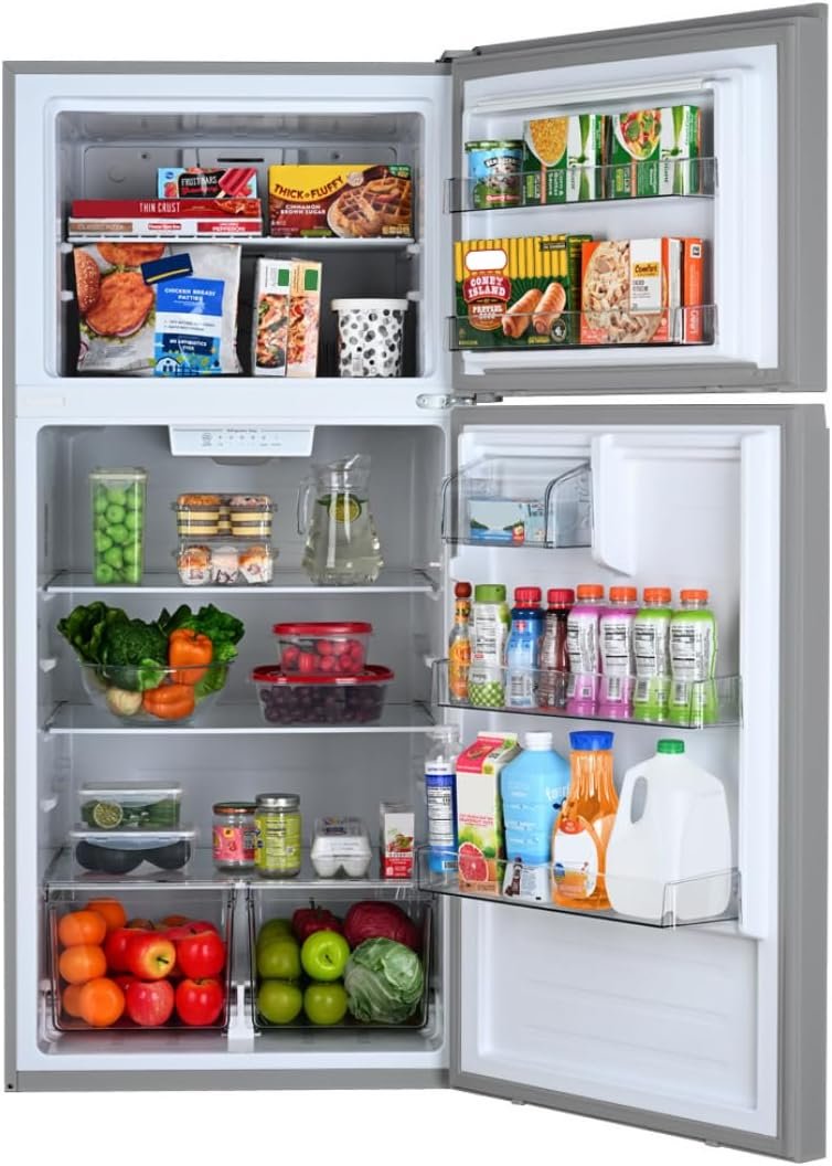 Kenmore 30 in. 18.2 cu. ft. Capacity Refrigerator/Freezer with Adjustable Glass Shelving, Humidity Control Crispers, Gallon Door Bins, ENERGY STAR Certified, Fingerprint Resistant Stainless Steel - Image 2