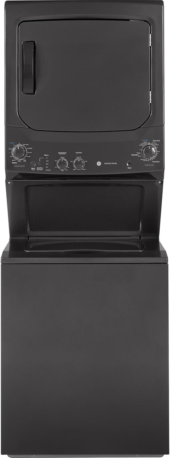 GE GUD27GSPMDG Spacemaker Series 27 Inch Gas Laundry Center with 3.8 cu. ft. Washer Capacity in Diamond Gray