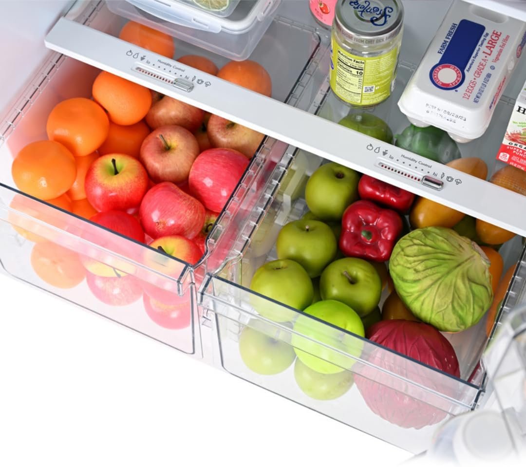 Kenmore 30 in. 18.2 cu. ft. Capacity Refrigerator/Freezer with Adjustable Glass Shelving, Humidity Control Crispers, Gallon Door Bins, ENERGY STAR Certified, Fingerprint Resistant Stainless Steel - Image 4