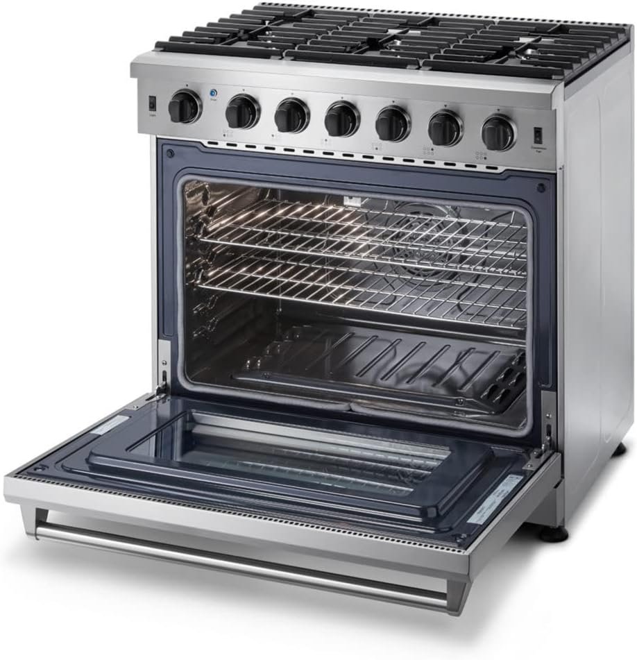 THOR Kitchen Freestanding Professional 36-inch Gas Range in Stainless Steel - Model LRG3601U - Image 3