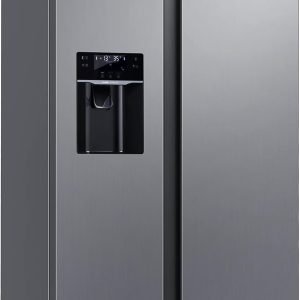 18.1 Cu. Ft 36" Inch W. Refrigerator with Ice & Water Dispenser, Inverter Compressor, Auto Defrost, Gray Stainless Steel Finish – Perfect for Kitchens, Homes, or Offices