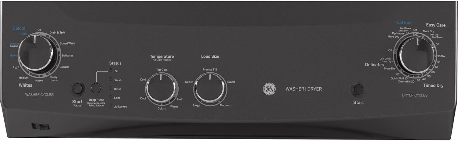 GE GUD27GSPMDG Spacemaker Series 27 Inch Gas Laundry Center with 3.8 cu. ft. Washer Capacity in Diamond Gray - Image 2