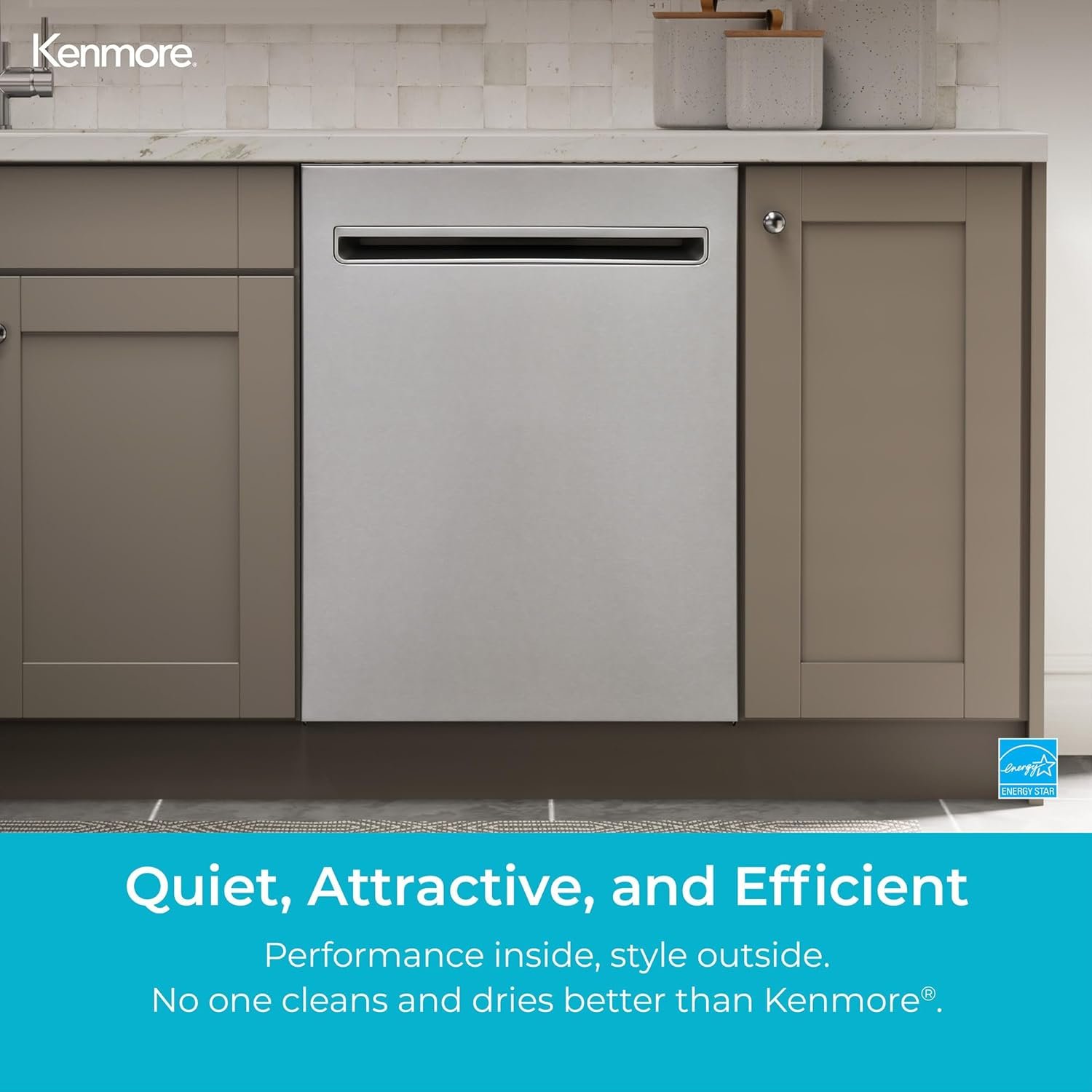 Kenmore 24" Built-In Stainless Steel Tub Dishwasher with EasyFlex 3rd Rack, SmartWash, UltraWash Plus, TurboDry, MoreSpace Adjustable Rack, Energy Star Certified, White - Image 4