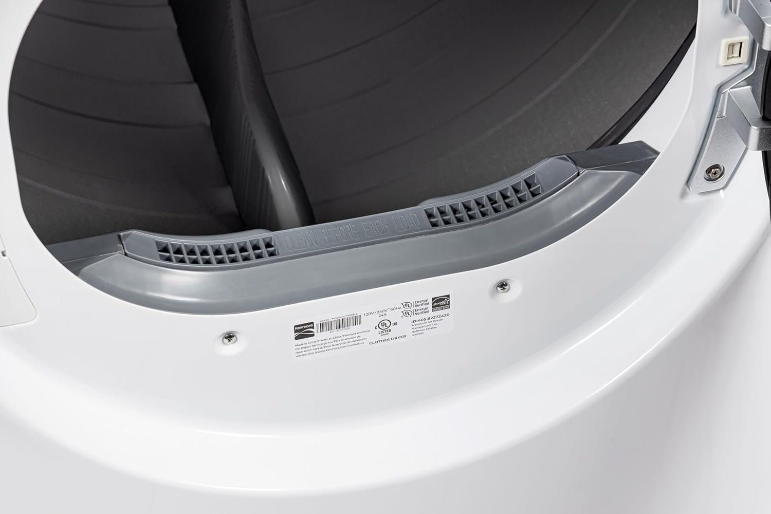 Kenmore 2692272 Front Load Steam, Wrinkle Guard, Energy Saver, Smart Sensor Drying System, 8.0 cu. ft. Total Capacity Gas Dryer, White - Image 9