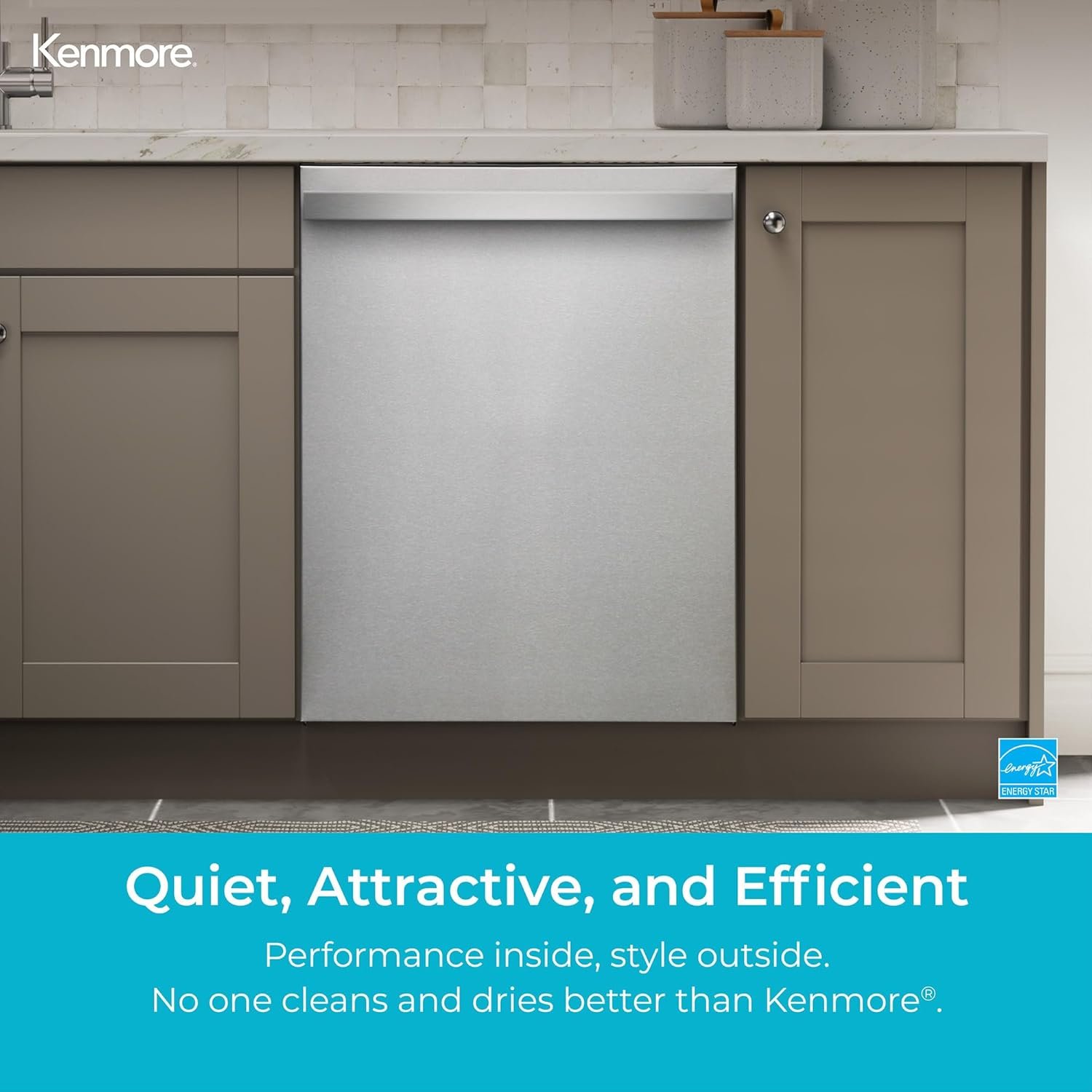 Kenmore 24" Built-In Stainless Steel Tub Dishwasher with EasyFlex 3rd Rack, SmartWash, UltraWash Plus, TurboDry, and Adjustable Rack, Energy Star Certified, Fingerprint Resistant Stainless Steel - Image 4