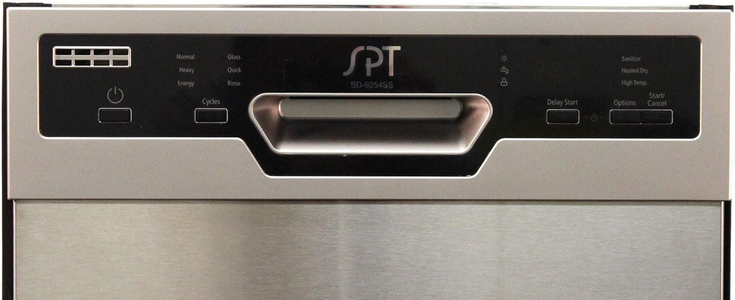 SPT SD-9254SSA 18″ Wide Built-In Stainless Steel Dishwasher w/Heated Drying, ENERGY STAR, 6 Wash Programs, 8 Place Settings and Stainless Steel Tub - Image 6