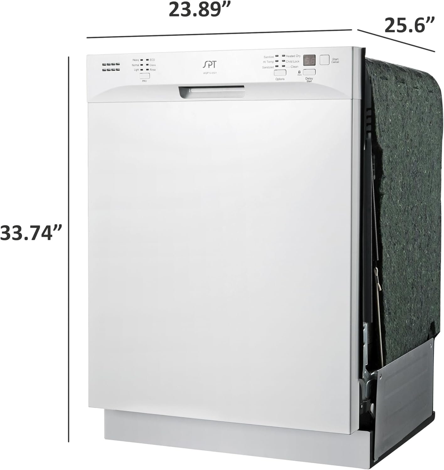 SD-6501W: Energy Star 24″ Built-In Stainless Steel Tall Tub Dishwasher w/Heated Drying – White - Image 2