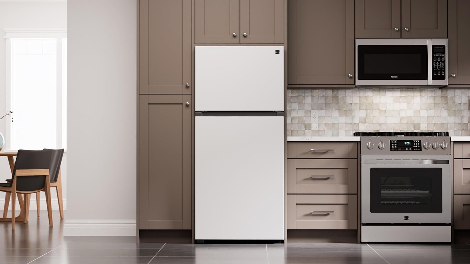 Kenmore 30 in. 18.2 cu. ft. Capacity Refrigerator/Freezer with Adjustable Glass Shelving, Humidity Control Crispers, Gallon Door Bins, ENERGY STAR Certified, White - Image 2