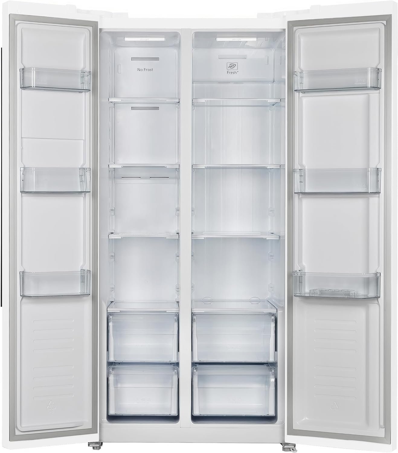 Forno Salerno 37-inch Side-by-Side Refrigerator - 15.6 Cu.Ft. Stainless Steel Refrigerator for Kitchen with LED Touch Control, Fast Cool, Fast Freeze & Spill-Proof Shelves with Swing Door, White - Image 3