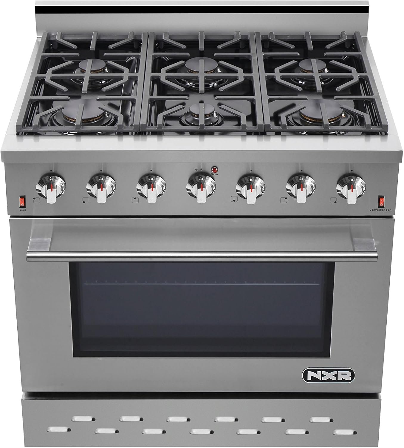 NXR SC3611 36" 5.5 cu.ft. Pro-Style Natural Gas Range with Convection Oven, Stainless Steel - Image 2