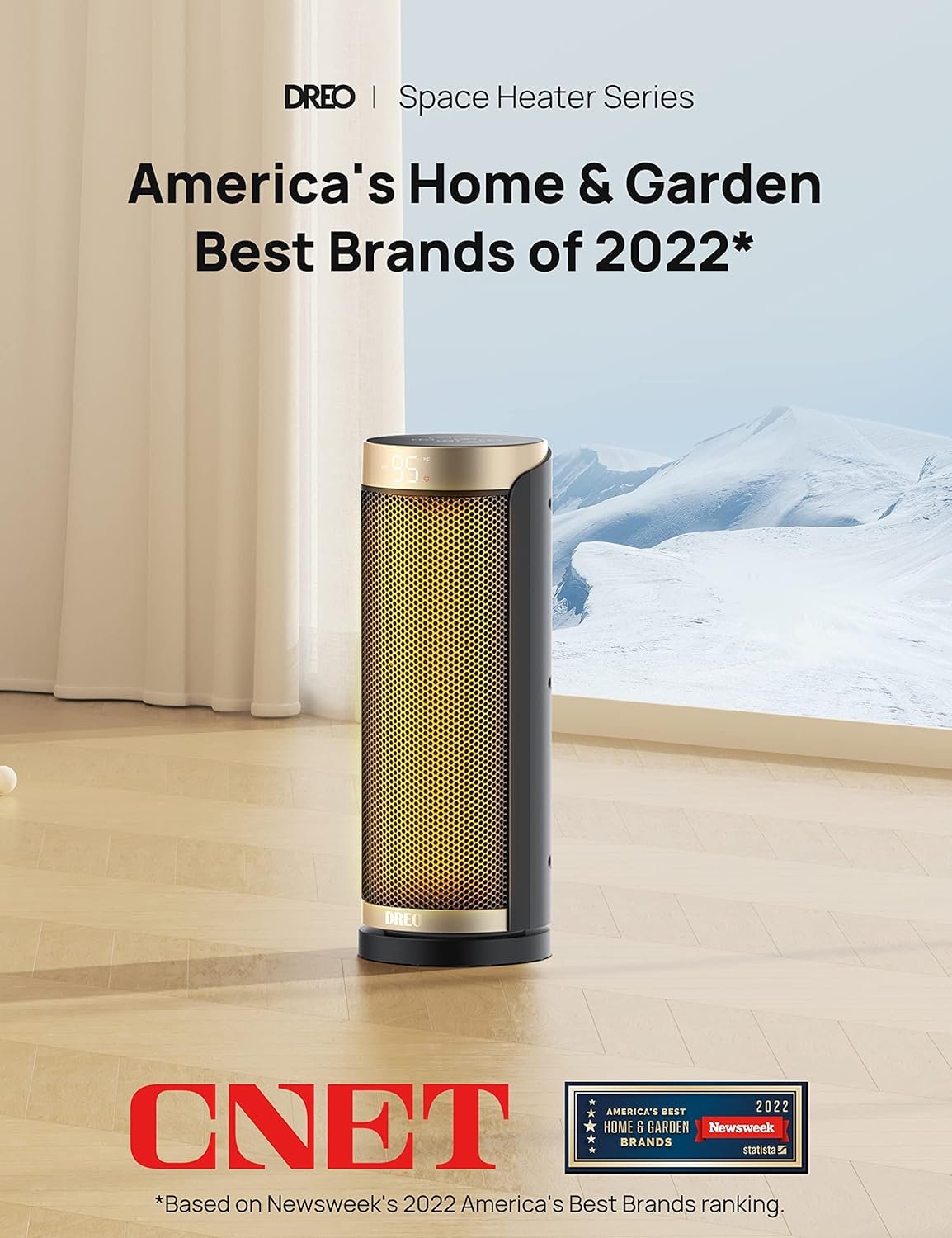 Dreo Space Heater, 1500W PTC Ceramic Heaters for Indoor Use with Remote, 70° Oscillation, 1-12H Timer, Electric Heaters with Thermostat, Fast and Safe Portable Heater for Office, Bedroom, Large Room - Image 2