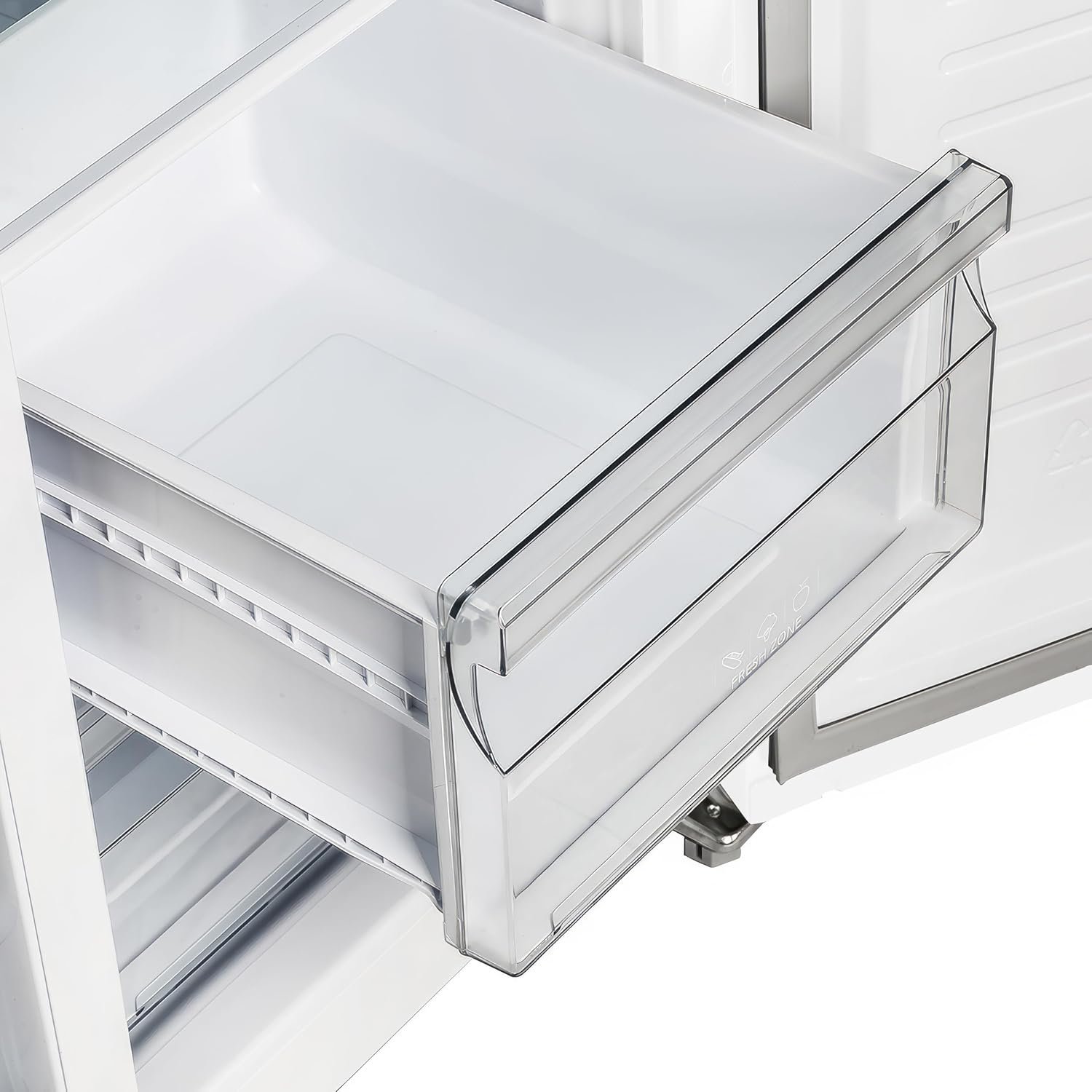 Forno Salerno 37-inch Side-by-Side Refrigerator - 15.6 Cu.Ft. Stainless Steel Refrigerator for Kitchen with LED Touch Control, Fast Cool, Fast Freeze & Spill-Proof Shelves with Swing Door, White - Image 5