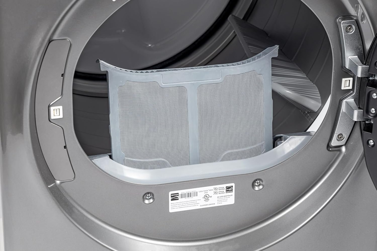 Kenmore Front Load Electric Dryer with Steam, Wrinkle Guard, Energy Saver, Smart Sensor Drying System, 8.0 cu. ft. Total Capacity, Metallic Silver - Image 10