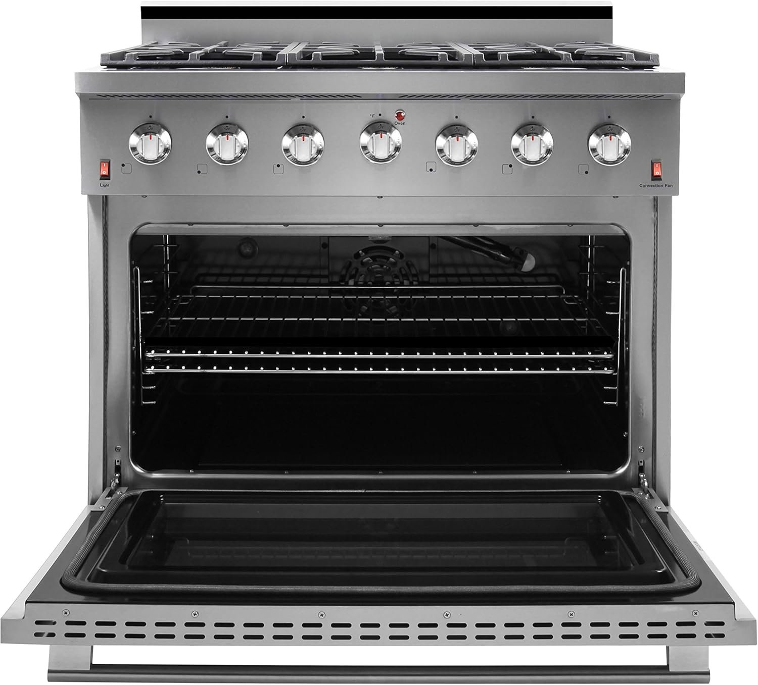 NXR SC3611 36" 5.5 cu.ft. Pro-Style Natural Gas Range with Convection Oven, Stainless Steel - Image 4