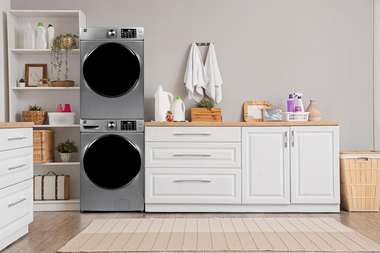 Kenmore Front Load Electric Dryer with Steam, Wrinkle Guard, Energy Saver, Smart Sensor Drying System, 8.0 cu. ft. Total Capacity, Metallic Silver - Image 3