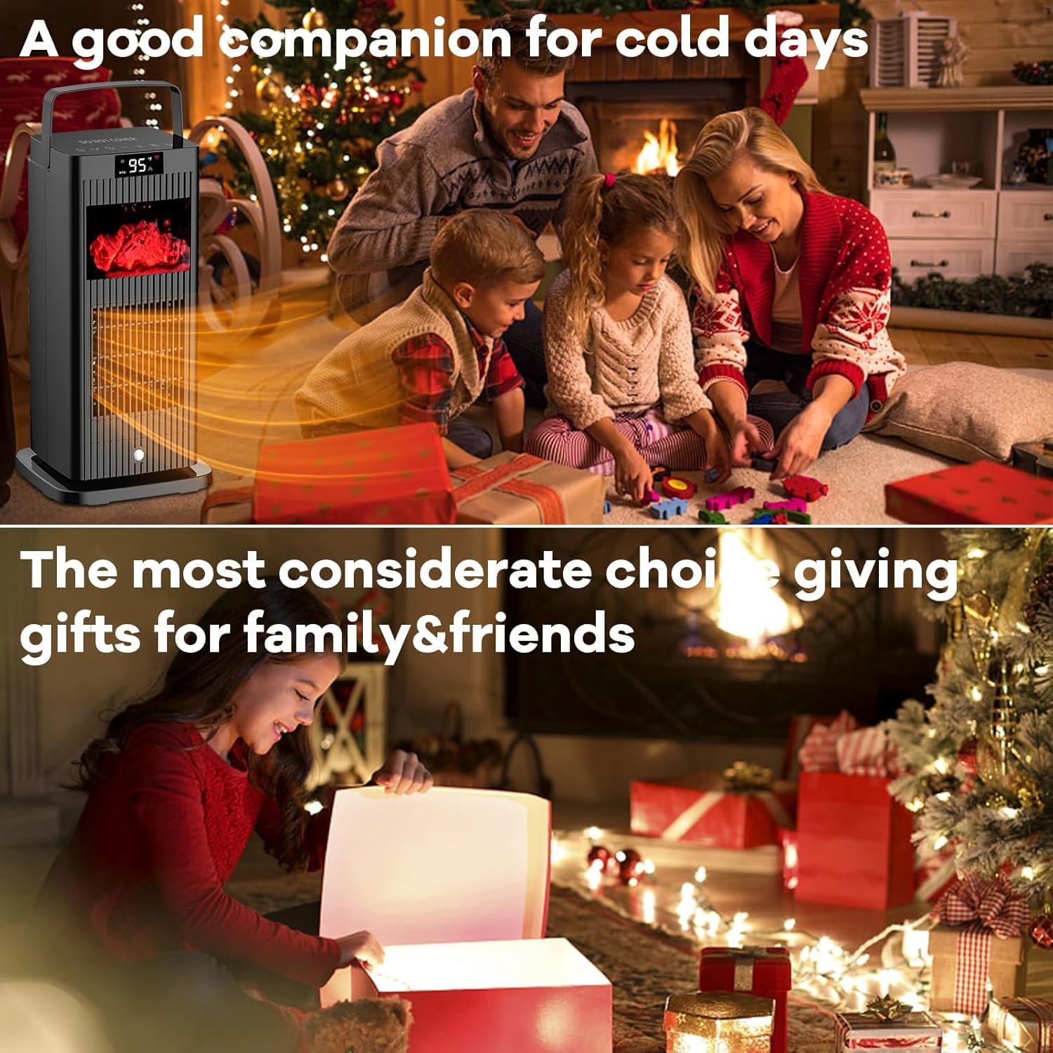 Space Heater for Indoor Use, 2024 Newest Upgraded Portable Heater with Infrared Sensor & Fireplace Flame Effect,Fast Heating,PTC Small Ceramic Electric with 4 Mode,Office Room,Desk,Garage - Image 7