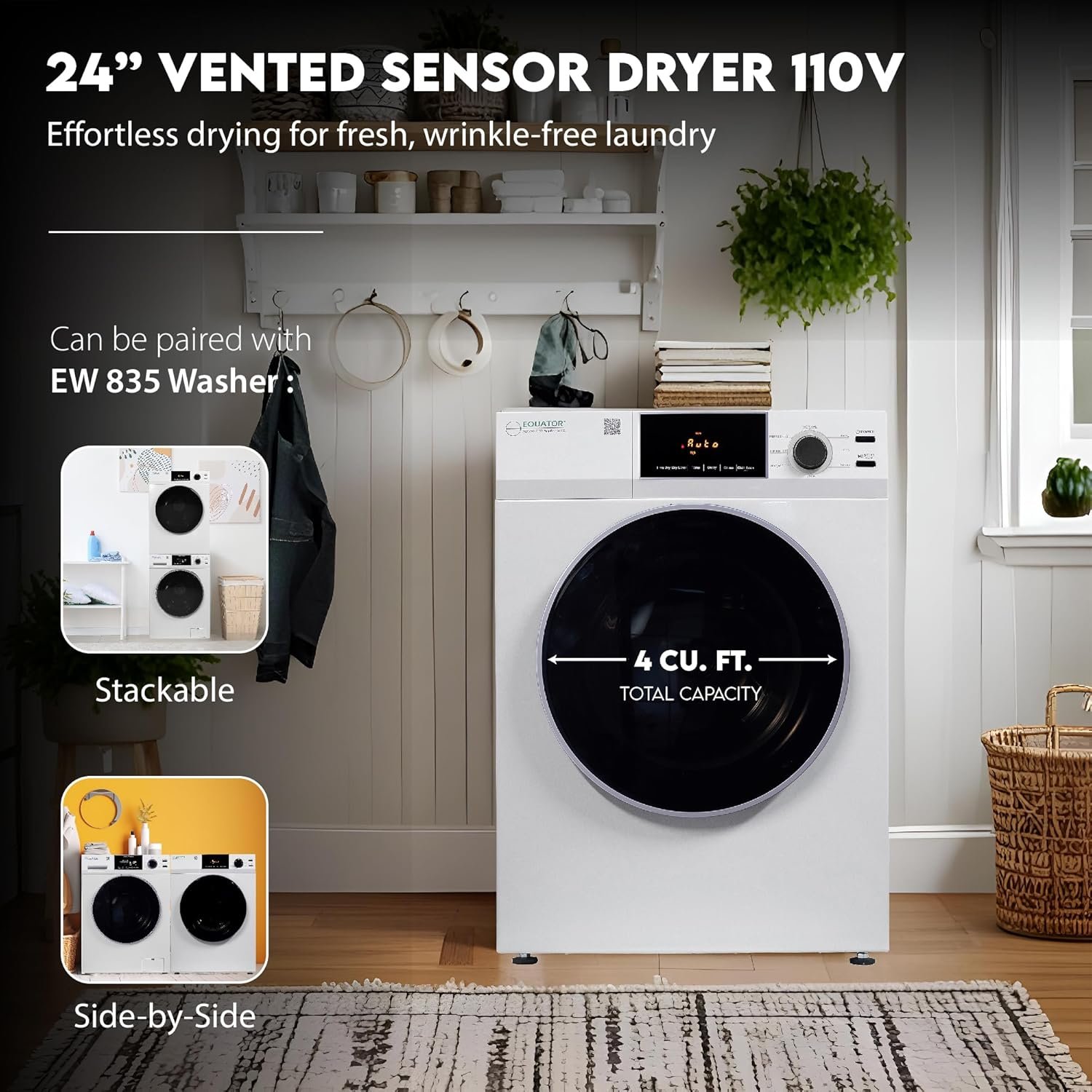Equator 24" VENTED Sensor Dryer 4cf/18lbsTouch Control 110V DIGITAL - Image 3