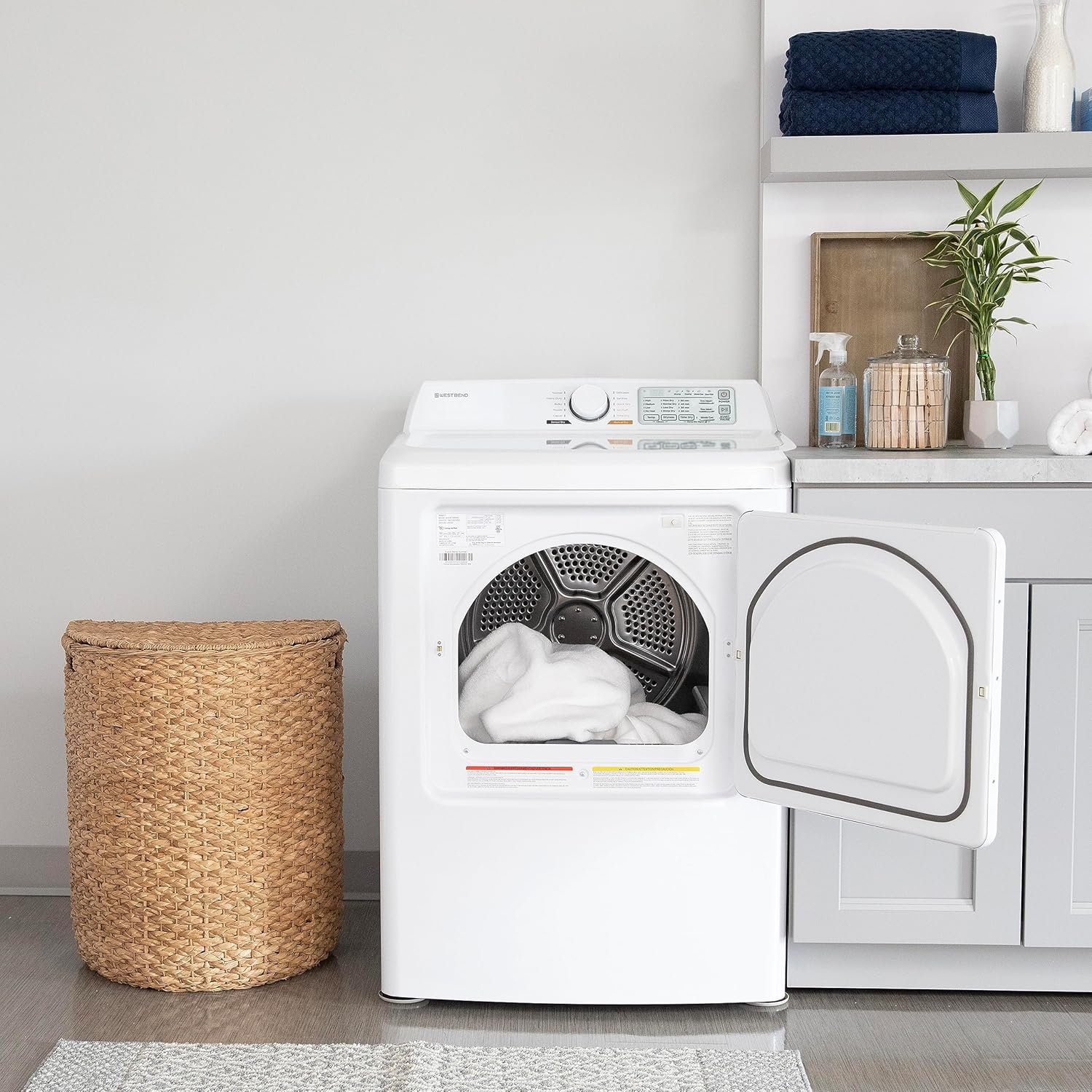 West Bend Clothes Dryer Front Load Electric, 6.7-Cu.Ft, White - Image 2