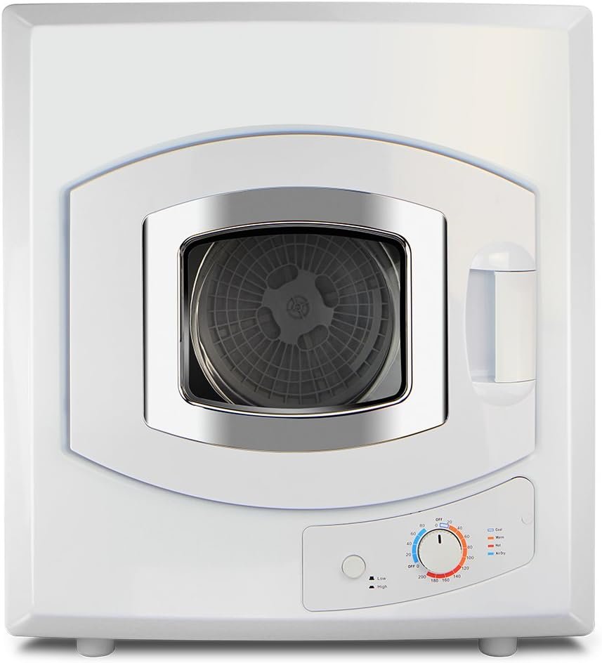 Barton Tumble Dryer White w/Heat Control Automatic Portable Electric RV Apartment Clothes Laundry Compact - Image 2
