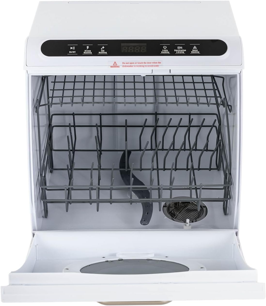900W Countertop Dishwasher with 7L Built-in Water Tank, 5 Programs and 360° Dual Spray, Portable Dishwasher Compact Dish Washing Machine for Apartments Dorms RVs White Load 8-Set Tableware - Image 6
