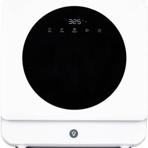 Portable Countertop Dishwasher with 6 Washing Programs, 5L Built-In Water Tank, Air-Dry Function, LED Display, Touch Control, Dual Spray Rinsing, and Self-Absorbing Water Design