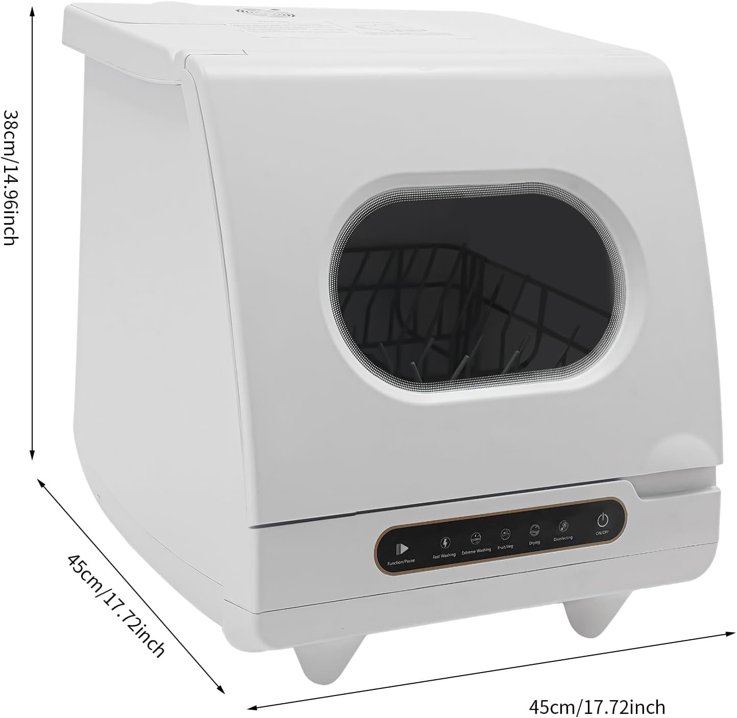 Portable Countertop Dishwashers Tabletop Small Dishwasher with 5l Built-In Water Tank 5 Intelligent Washing Functions 360° Rotating Spray 161.6℉ High Working Temperature - Image 2