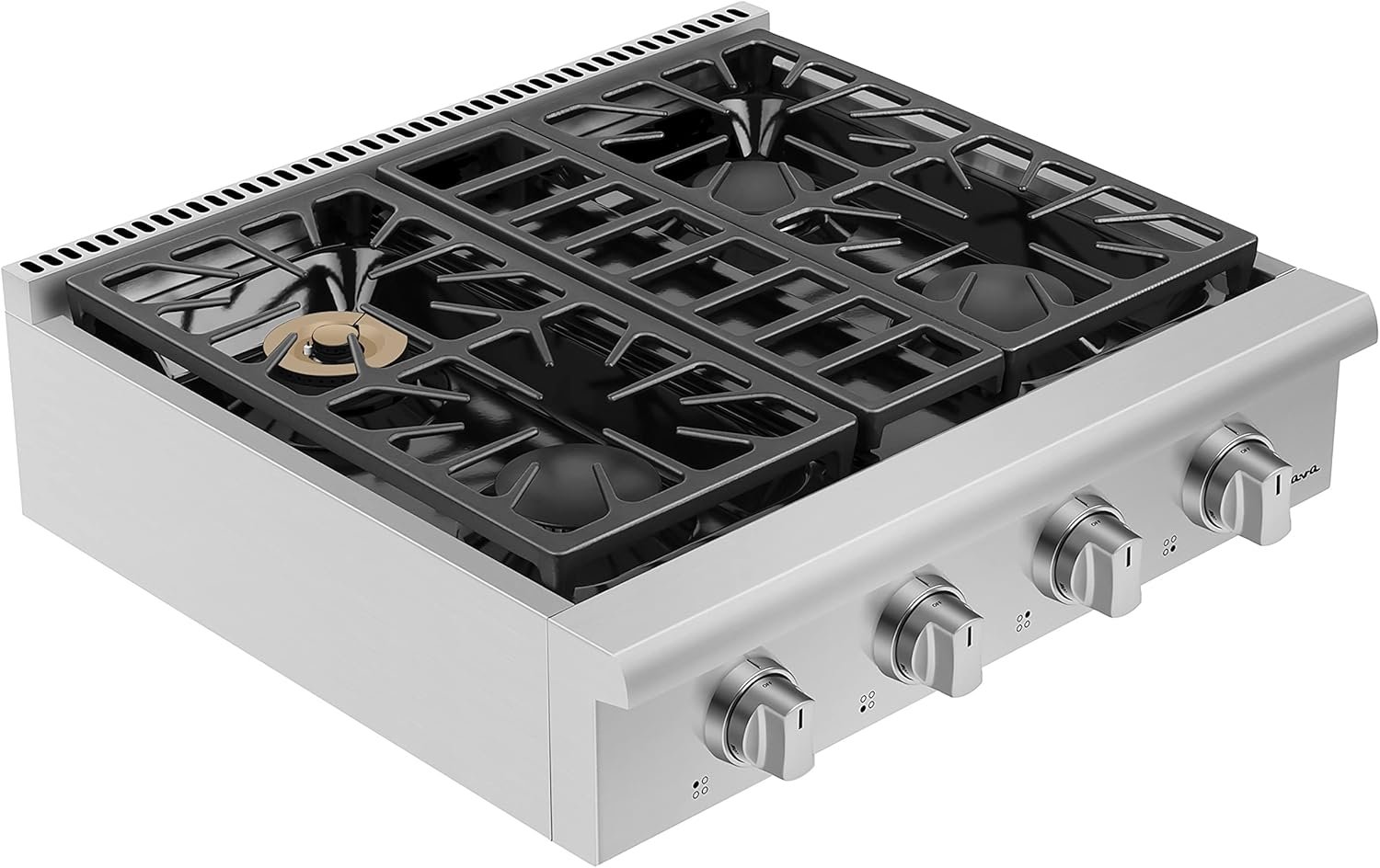Empava 30 in. Pro-Style Professional Slide-in Natural Gas Rangetop with 4 Deep Recessed Sealed Ultra High-Low Burners-Heavy Duty Continuous Grates in Stainless Steel, 30 Inch, Silver - Image 2