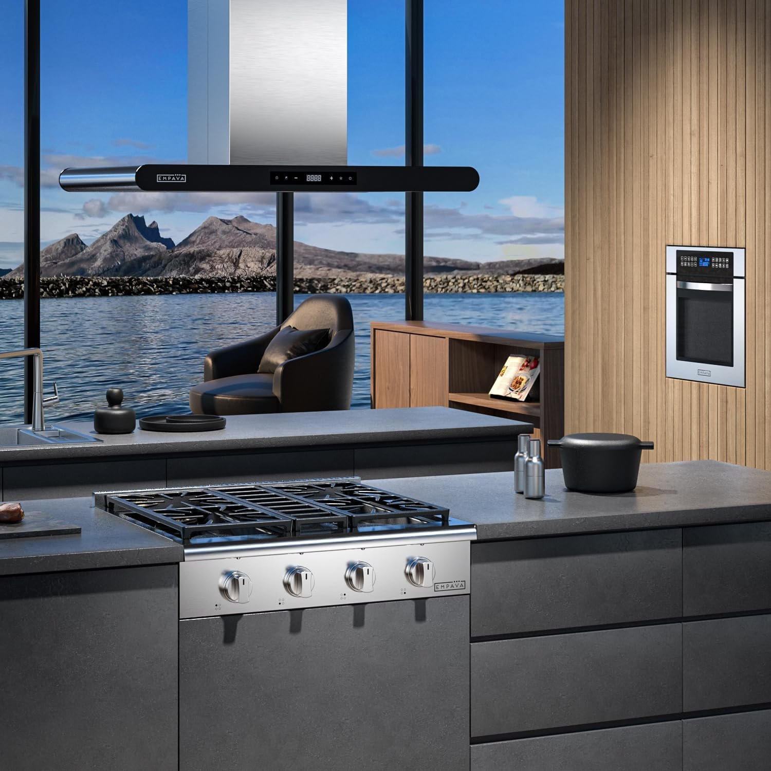 Empava 30 in. Pro-Style Professional Slide-in Natural Gas Rangetop with 4 Deep Recessed Sealed Ultra High-Low Burners-Heavy Duty Continuous Grates in Stainless Steel, 30 Inch, Silver - Image 3