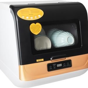 Portable Countertop Dishwasher,1200W Mini Dishwasher, 3 Washing Programs Deep Cleaning, 360°Streak-Free Deep Cleaning for Apartment Office Kitchen