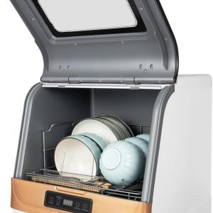 Desktop No Installation Dishwasher, Portable Desktop Dishwasher, 3 In1 Washing Mode Desktop Small Dishwasher, Built-In 5-Liter Water Tank, For Cleaning Utensils At Home After Dining.