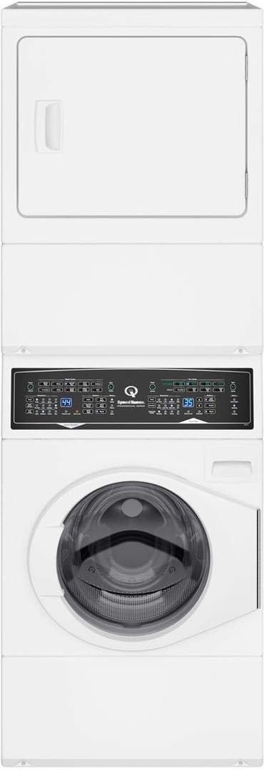 Speed Queen SF7003WE 27" Electric Stacked Washer and Dryer with Stainless Steel Tub, Balance Technology, Control Lock, Moisture Sensor, in White