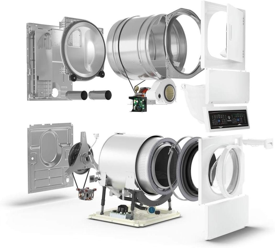 Speed Queen SF7003WE 27" Electric Stacked Washer and Dryer with Stainless Steel Tub, Balance Technology, Control Lock, Moisture Sensor, in White - Image 3