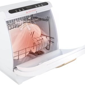Portable Countertop Dishwasher, Mini Dishwasher Countertop with 7L Built-in Water Tank Compact Table Top Dishwasher 5 Washing Programs Small Dishwasher for Apartments